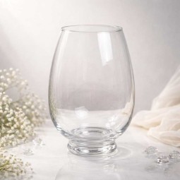 Vase rond verre transparent 20 cm – Vase pour bouquet rond