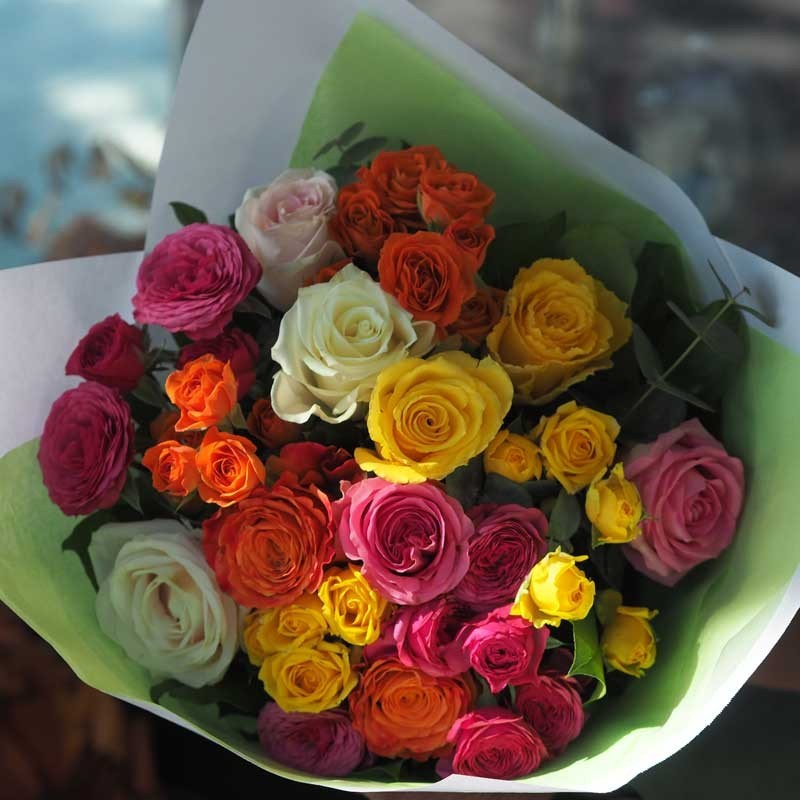 Bouquet Roses Multicolores Paris | Livraison Fleuriste