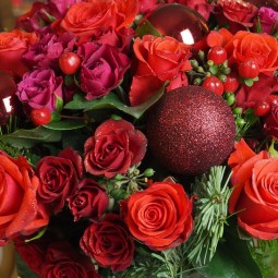 Gros plan sur le bouquet de Noël