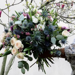 bouquet tulipes et chardons