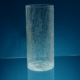 vase tube verre givré