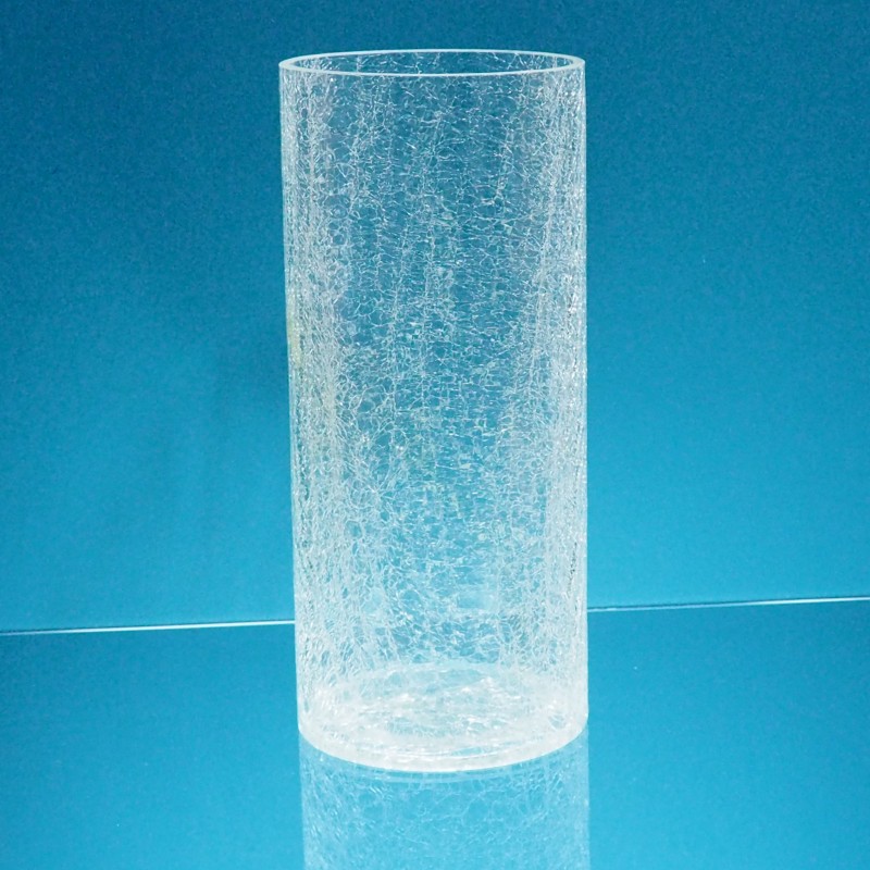 Vase tube verre givré