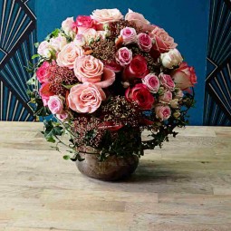 Valentin Rose ramifiée et lierre traine