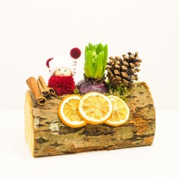 Décorer votre table avec une buche de noël décorative