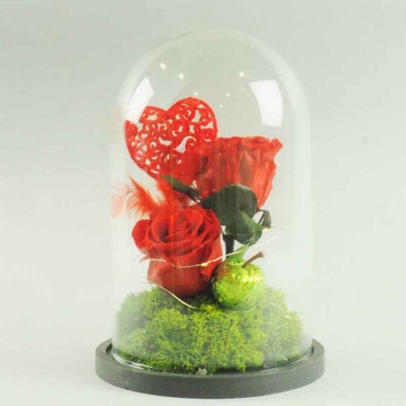 CLOCHE DEUX COEURS ETERNELLE ET COEUR TROIS D